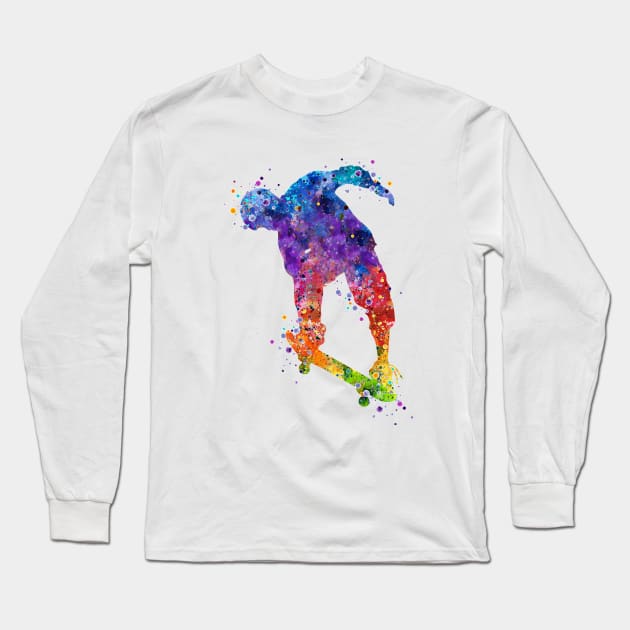 Skater Boy Nose Grab Trick Long Sleeve T-Shirt by LotusGifts